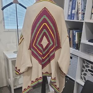 Freeway Multicolor Geometric Poncho